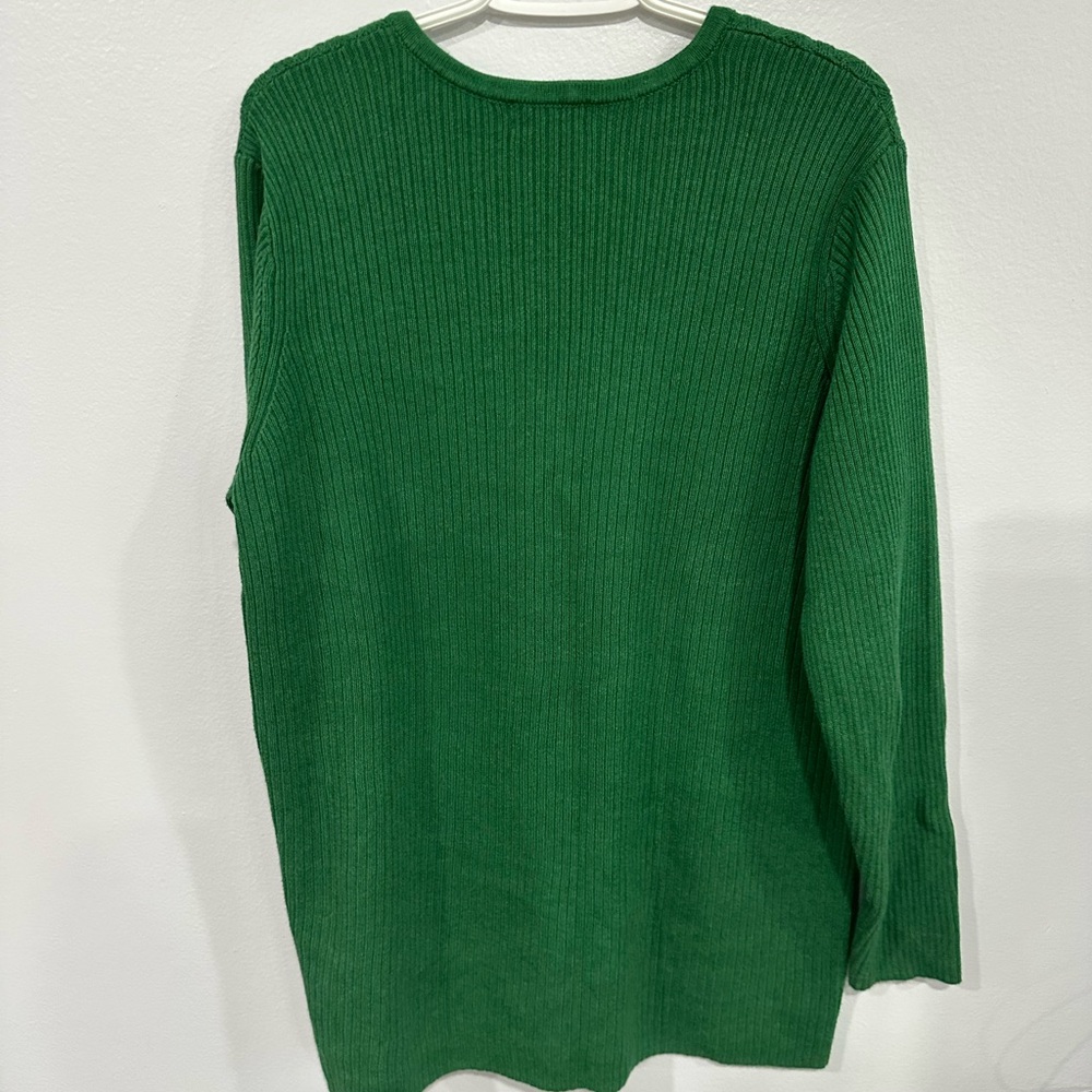 Lands' End Classic Green Sweater - Picture 3 of 5